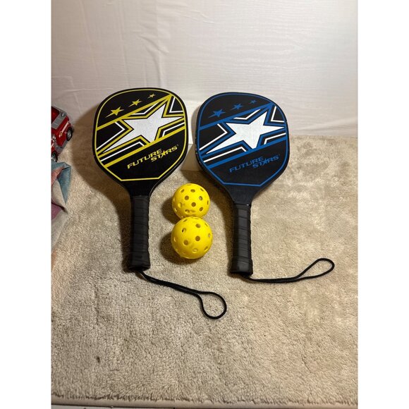 Pickleball Paddle Game Set With 2 Paddles & 2 Yellow Pickleballs Future Stars - Picture 4 of 7